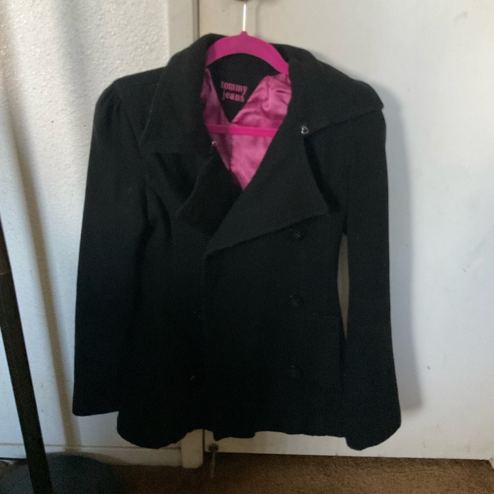 Tommy girl Pea coat - stops at the waist .